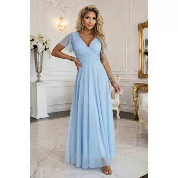  Rochie NUMOCO 635-6 ALBASTRU AZURIU 
