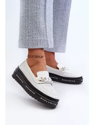Mocasini de dama S.BARSKI LR618 ALB