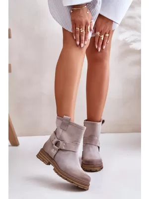 Pantofi de dama cu toc BOTO CAPPUCINO 33658 VELUR