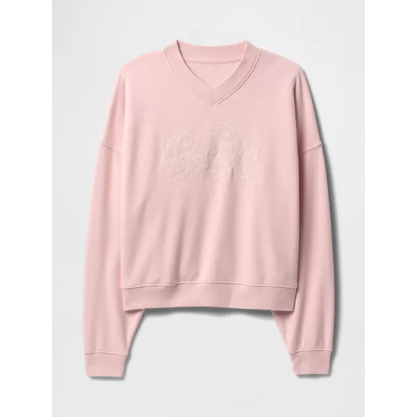  Hanorac de dama GAP LOGO WEDGE NECK SWEATSHIRT 714869-01 TRANDAFIR CEȚOS 