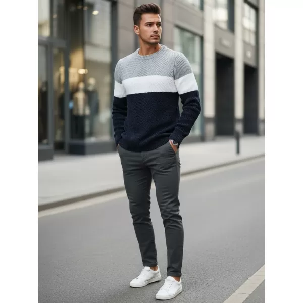  Pulover pentru bărbați DSTREET WX2320 ALBASTRU ÎNCHIS/GRI DESCHIS 