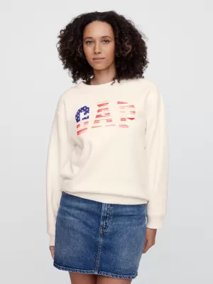 Hanorac de dama GAP LOGO SWEATSHIRT 782487-01 NOUA OPT ALB