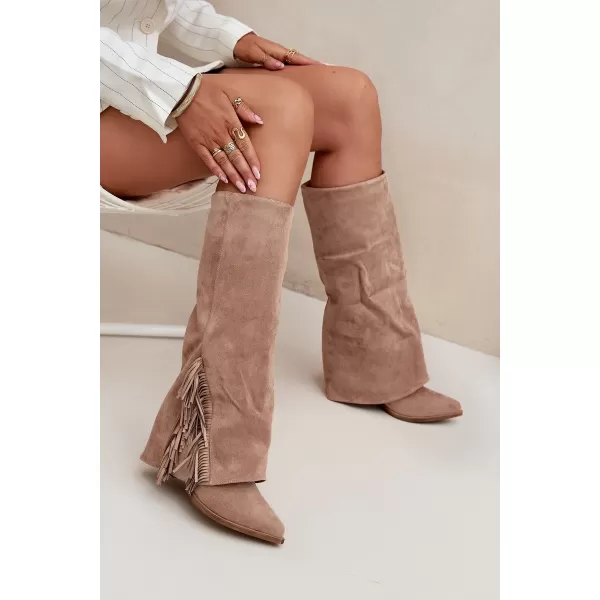  Pantofi de dama cu toc BOTO ZALIA 38568 KAKI 