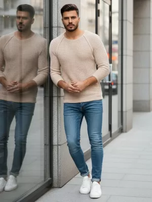 Pulover pentru bărbați DSTREET WX1578 BEJ