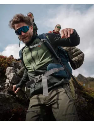 Hanorac powerfleece pentru bărbați NORDBLANC GROAN NBWFM8282 VERDE ÎNCHIS