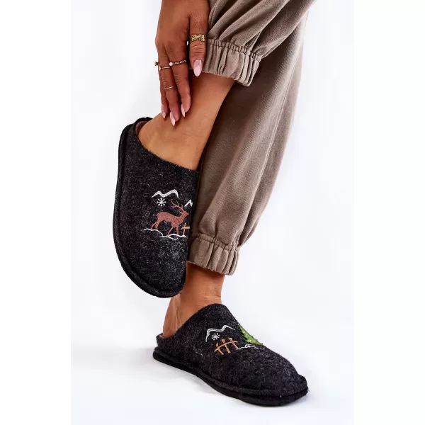  Papuci de damă BIG STAR KK276018 NEGRU/BEJ Pantofi Big Star 
