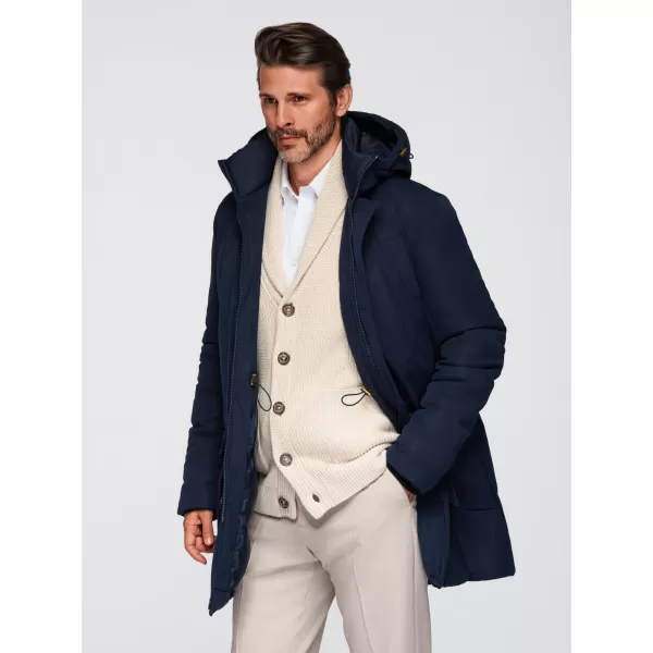  Parka pentru bărbați OMBRE OM-JAPJ-0287 ALBASTRU MARIN 