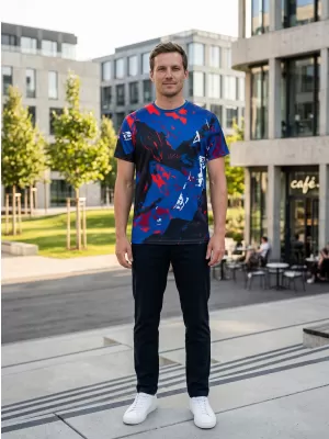 Tricou premium pentru bărbați ALTISPORT VOJ/ALM131TR01 ALBASTRU/NEGRU