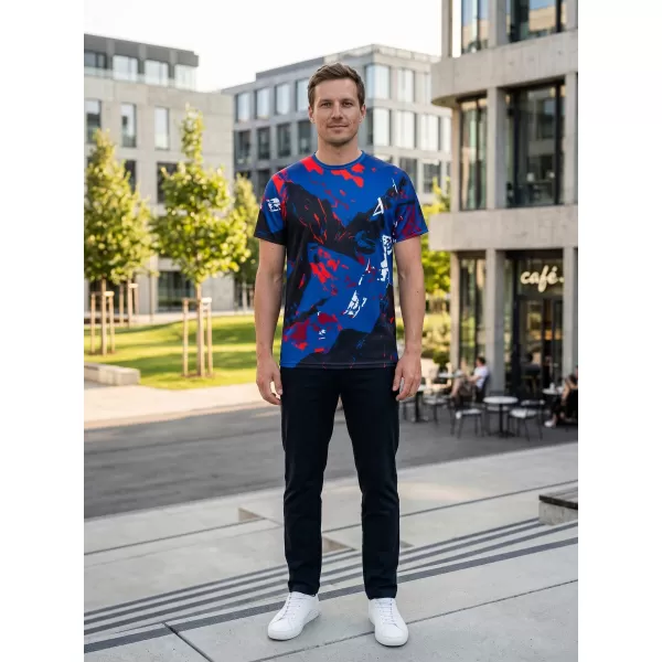  Tricou premium pentru bărbați ALTISPORT VOJ/ALM131TR01 ALBASTRU/NEGRU 
