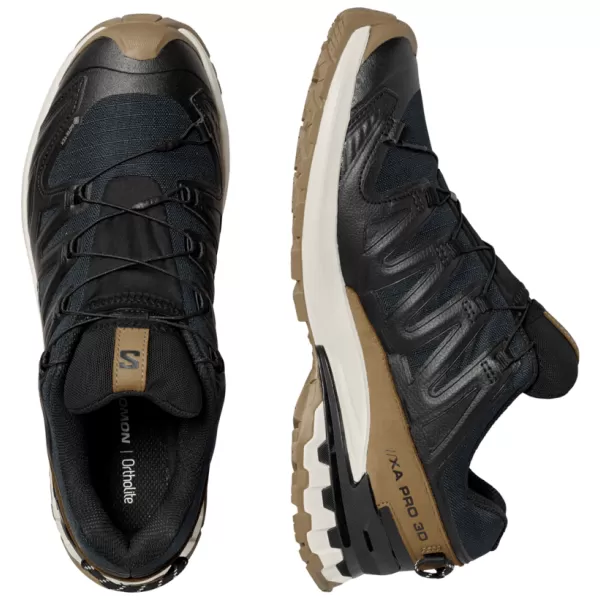 Pantofi pentru bărbați SALOMON XA PRO 3D V9 GTX LIFELONG M L47963800 NEGRU/COYOTE BROWN/GHEAȚĂ DE VANILIE 