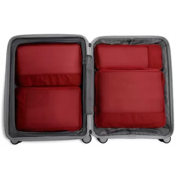  Valiză HEYS Ecotex Compression Packing Cube 4 Pc Set ARȚAR ROȘU 