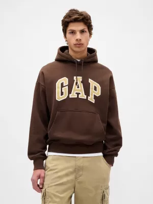 Hanorac pentru bărbați GAP HEAVYWEIGHT LOGO HOODIE PULLOVER 823104-04 MARO ÎNCHIS