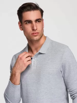 Tricou pentru bărbați OMBRE OM-POBL-0162 MELANGE GRI