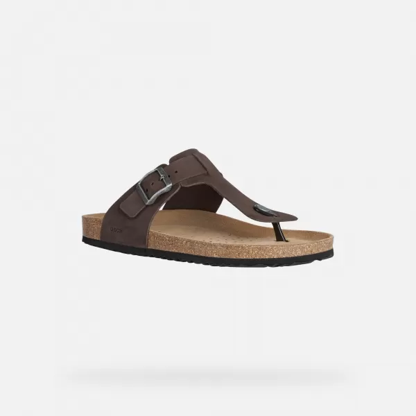  Papuci pentru bărbați GEOX SANDAL GHITA G002573 MARO ÎNCHIS 