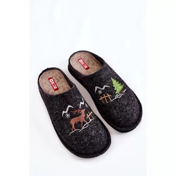  Papuci de damă BIG STAR KK276018 NEGRU/BEJ Pantofi Big Star 