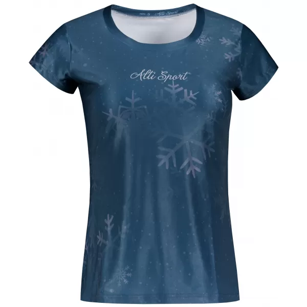  Tricou de Crăciun premium pentru femei ALTISPORT VOJ/ALWVN7TR06 ALBASTRU 