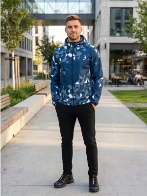 Jachetă softshell premium pentru bărbați ALTISPORT VOJ/ALM108JACK01 BLEUMARIN/ALB