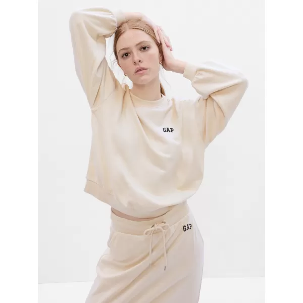  Hanorac de dama GAP LOGO VOLUME SLEEVE SWEATSHIRT 476351-01 MESTEACĂN 