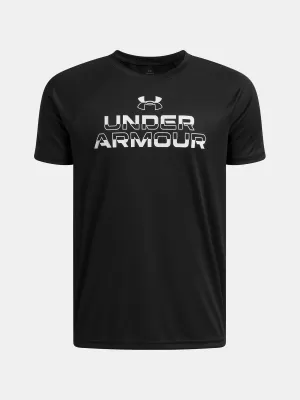 Tricou băieți UNDER ARMOUR UA TECH SPLIT WORDMARK SS 1383010-004 NEGRU