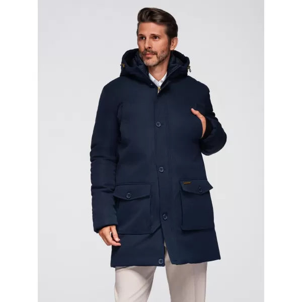  Parka pentru bărbați OMBRE OM-JAPJ-0287 ALBASTRU MARIN 