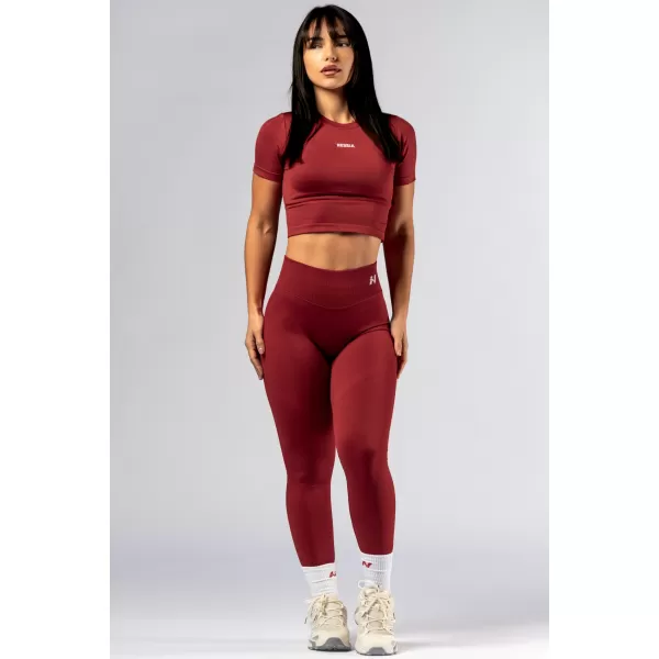  Crop top fără cusături, cu mâneci scurte POWER 891 RED Nebbia 