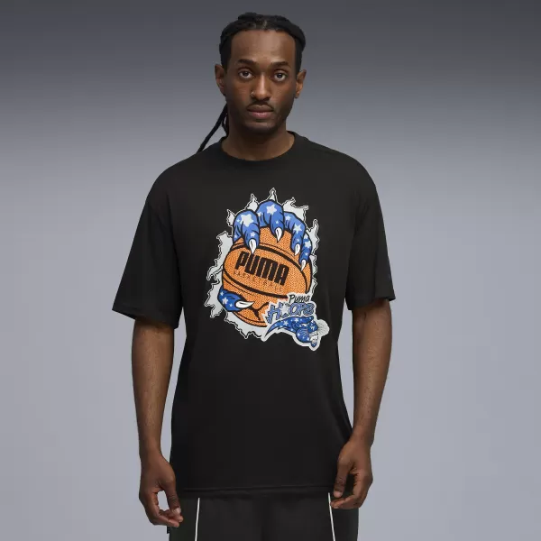  Tricou pentru bărbați PUMA HOOPAVERSE TEE 3 632891-02 PUMA NEGRU 