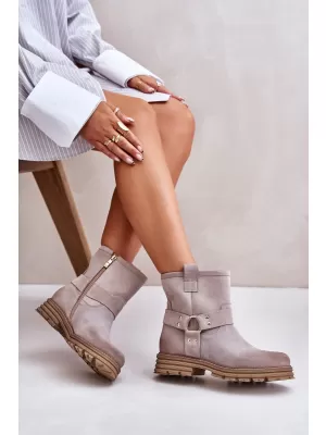 Pantofi de dama cu toc BOTO CAPPUCINO 33658 VELUR