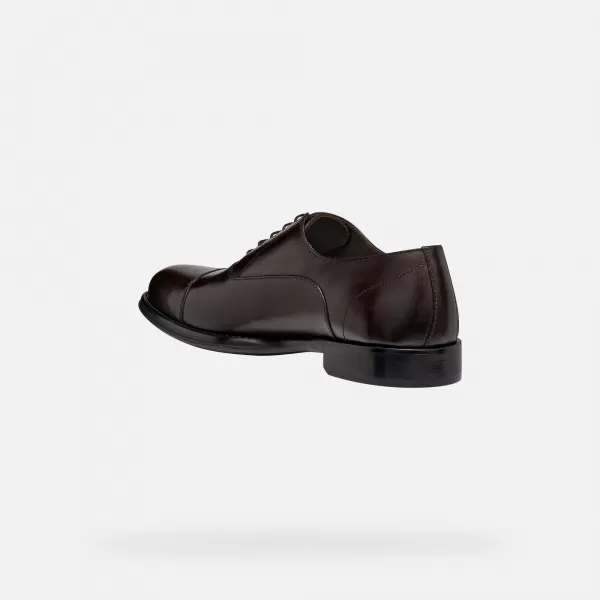  Pantofi rochie pentru bărbați GEOX BARBERIGO G014409 MARO ÎNCHIS 