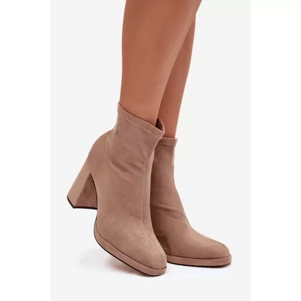  Pantofi de dama cu toc BOTO KARVELLA 40919 KAKI 
