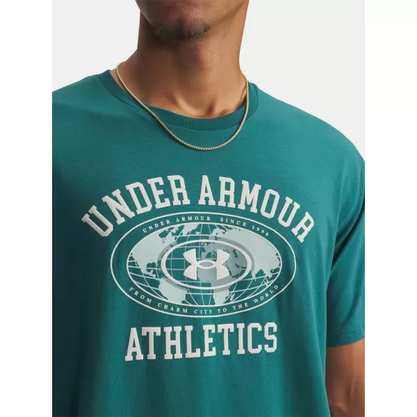  Tricou pentru bărbați UNDER ARMOUR M 60/40S ARMOR GLOBE SS 6009261-338 VERDE 