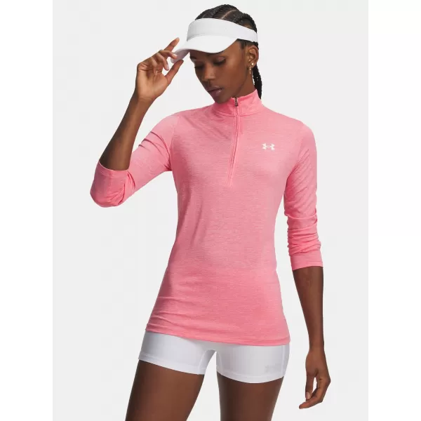  Tricou pentru femei TECH 1/2 ZIP- TWIST 1384225-601 ROZ Under Armour 