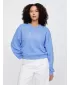 Hanorac de dama GAP LOGO WEDGE NECK SWEATSHIRT 714869-02 CĂMAȘĂ ALBASTRĂ