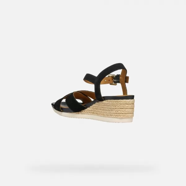 Sandale de dama GEOX ISCHIA CORDA G000706 NEGRU 