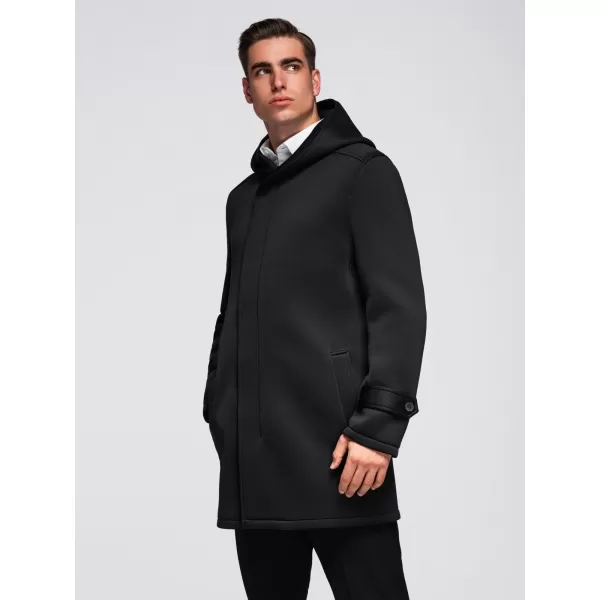  Palton pentru bărbați OMBRE OM-COLC-0144 NEGRU 