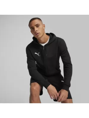 Hanorac pentru bărbați PUMA TEAMGOAL CASUALS HOODED JACK 658595_03 PUMA NEGRU/PUMA ALB