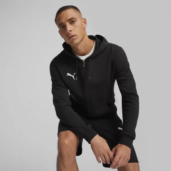  Hanorac pentru bărbați PUMA TEAMGOAL CASUALS HOODED JACK 658595_03 PUMA NEGRU/PUMA ALB 