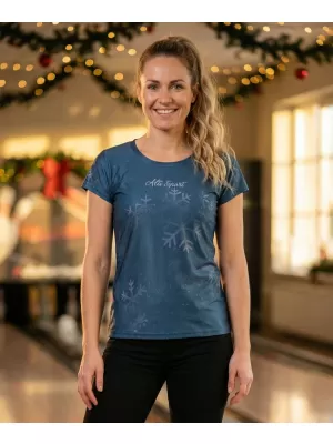 Tricou de Crăciun premium pentru femei ALTISPORT VOJ/ALWVN7TR06 ALBASTRU