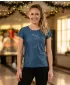 Tricou de Crăciun premium pentru femei ALTISPORT VOJ/ALWVN7TR06 ALBASTRU