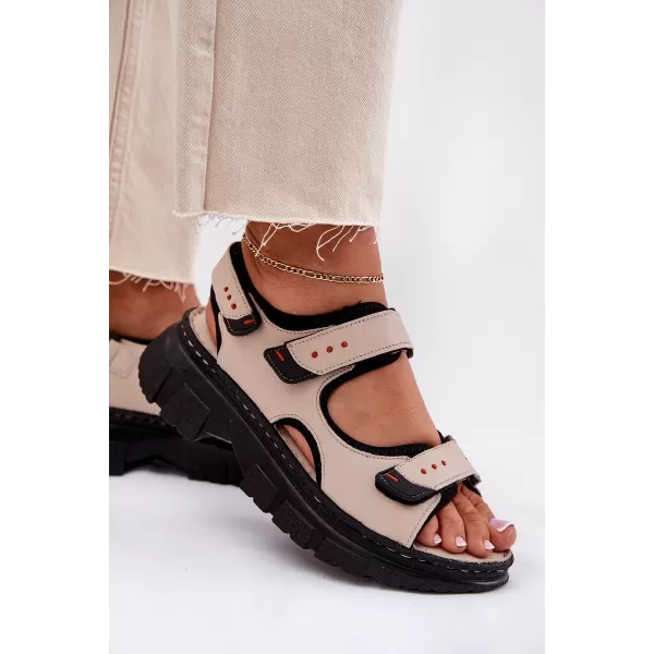  Sandale de dama ARTIKER 56C0471 BEJ/NEGRU 