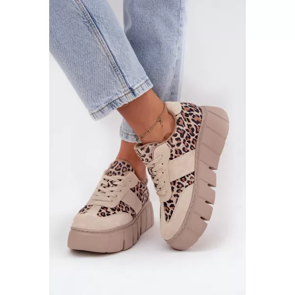  Adidași de damă VINCEZA LEOPARDO BEJ 