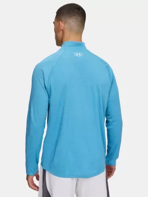 Tricou pentru bărbați UNDER ARMOUR UA TECH TEXTURED 1/2 ZIP 1382797-453 ALBASTRU