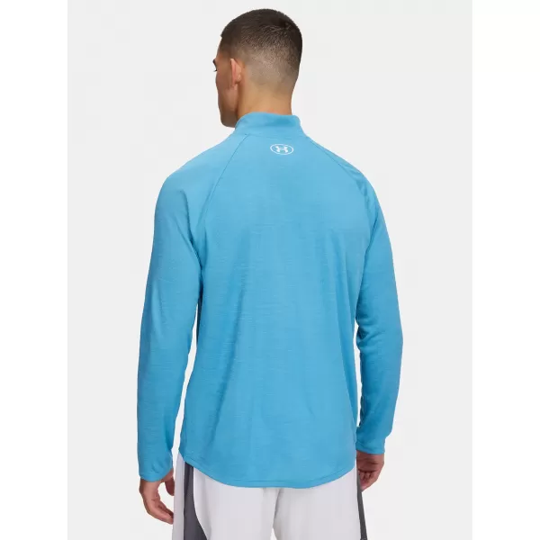  Tricou pentru bărbați UNDER ARMOUR UA TECH TEXTURED 1/2 ZIP 1382797-453 ALBASTRU 
