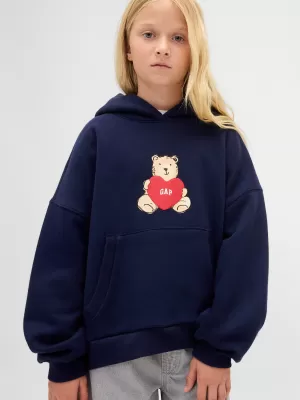 Hanorac pentru copii GAP LOGO HOODIE PULLOVER 847141-01 UNIFORMA MARINEI