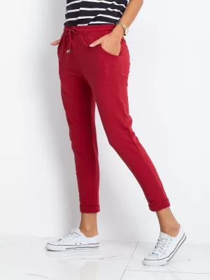 Pantaloni de trening pentru femei BASIC FEEL GOOD RV-DR-3589.06X BURGUNDIA