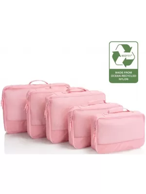 Valiză HEYS Ecotex Packing Cube 5 Pc Set NISIP ROZ