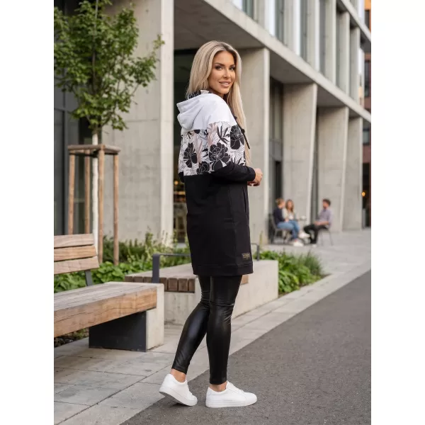  Hanorac de dama ALTISPORT HETHER NEGRU/ALB 