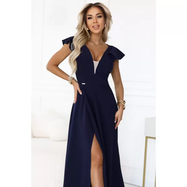  Rochie NUMOCO 660-1 ALBASTRU ÎNCHIS 