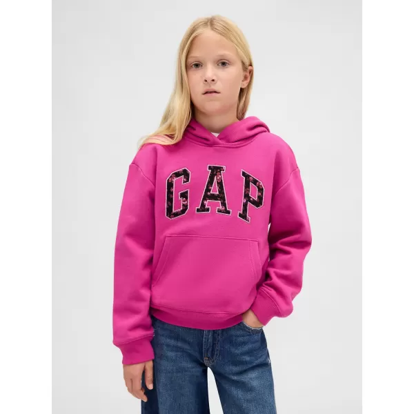  Hanorac pentru copii GAP LOGO HOODIE PULLOVER 843868-03 FUCSIA STRĂLUCITOR 