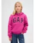 Hanorac pentru copii GAP LOGO HOODIE PULLOVER 843868-03 FUCSIA STRĂLUCITOR