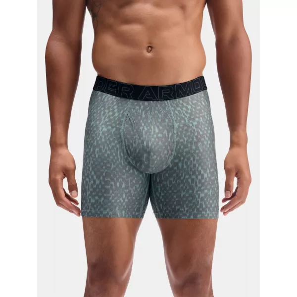  Boxeri pentru bărbați UNDER ARMOUR UA PERFORMANCE TECH - PRINT 6IN - 1PK 1383875-477 ALBASTRU 